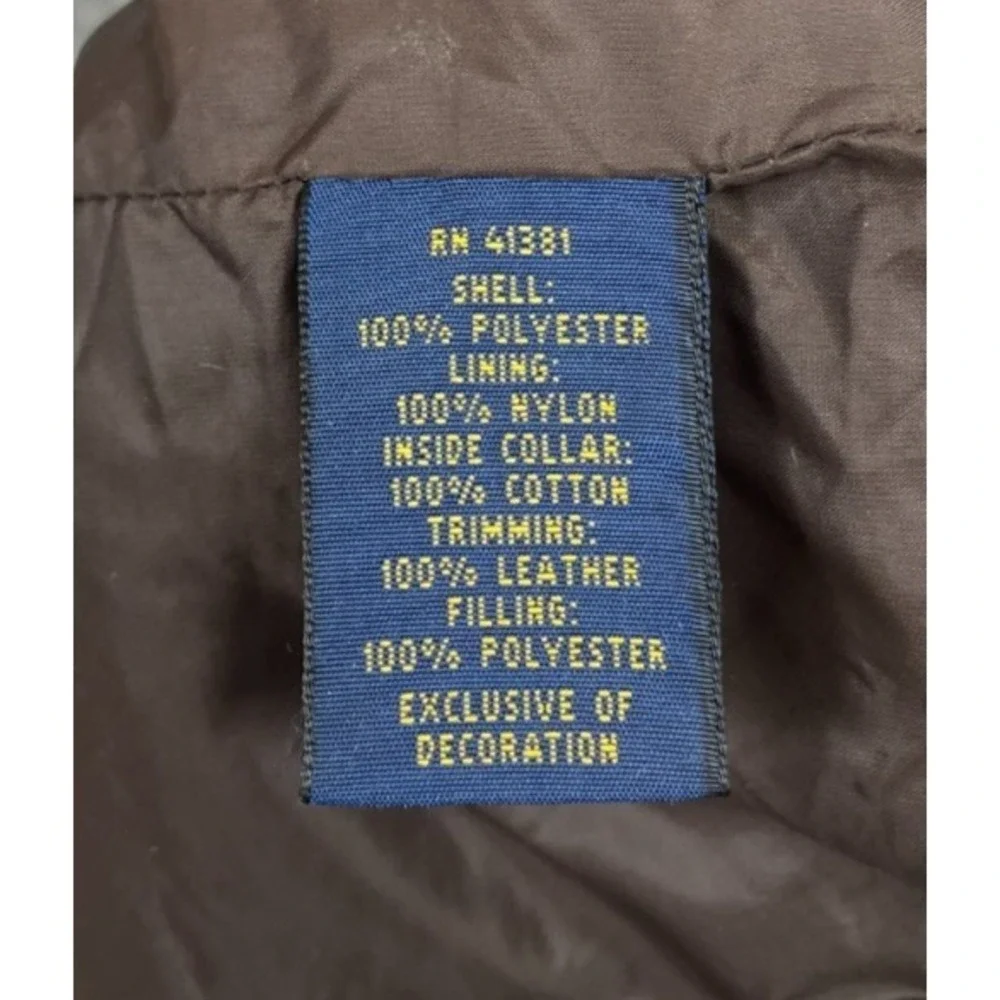 Polo Ralph Lauren Leyland Quilted Vest Brown Large Field Zip Corduroy Collar